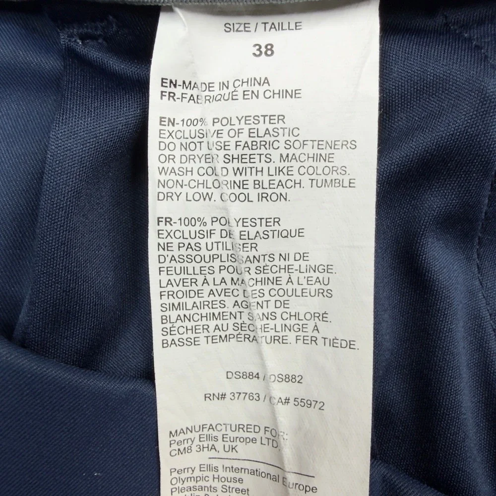 Perry‎ Ellis Portfolio Mens Navy Blue Performance Golf Shorts Size 38 DS884